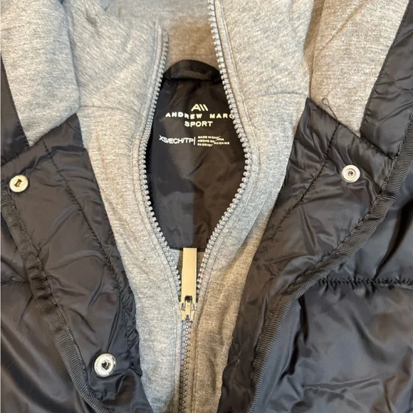 Andrew Marc Gray and Black Hooded Vest - Picture 3 of 3